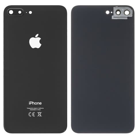 Задня панель Apple iPhone 8 Plus, чорна, із склом камери, Original (PRC) | корпус, крышка аккумулятора, АКБ, батареи