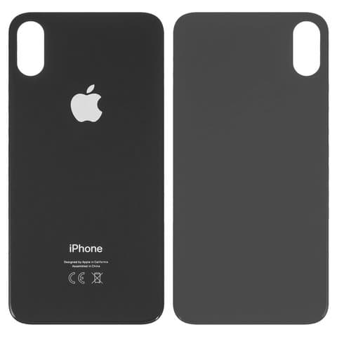 Задня панель Apple iPhone X, чорна, не потрібно знімати скло камери, big hole, Original (PRC) | корпус, крышка аккумулятора, АКБ, батареи