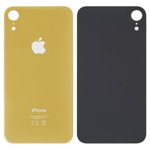 Задня панель Apple iPhone XR, жовта, не потрібно знімати скло камери, big hole, Original (PRC) | корпус, крышка аккумулятора, АКБ, батареи