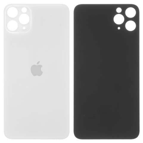 Задня панель Apple iPhone 11 Pro Max, серебристая, біла, Matte Silver, потрібно знімати скло камери, small hole, Original (PRC) | корпус, крышка аккумулятора, АКБ, батареи