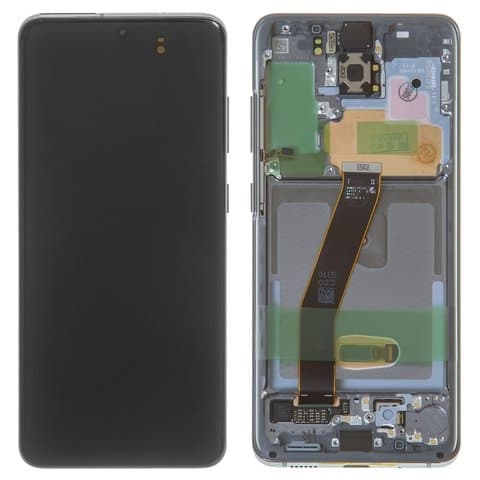 Дисплей Samsung SM-G980 Galaxy S20, SM-G981 Galaxy S20 5G, чорний, Cosmic Grey | з тачскріном | в передній панелі | Original (PRC), AMOLED | дисплейный модуль, экран