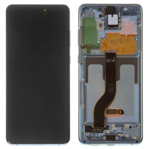 Дисплей Samsung SM-G985 Galaxy S20 Plus, SM-G986 Galaxy S20 Plus 5G, синій, Aura Blue | з тачскріном | в передній панелі | Original (Сервис-Центр), GH82-22145D | дисплейный модуль, экран