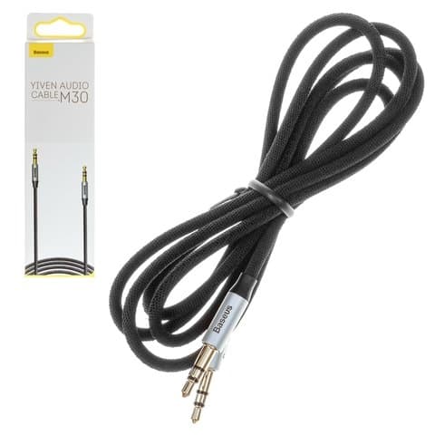 AUX-кабель Baseus M30, Jack 3.5 мм, 100 см, сірий, в нейлоновой оплетке, #CAM30-BS1