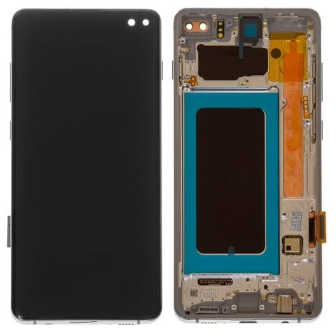 Дисплей Samsung SM-G975 Galaxy S10 Plus, білий | з тачскріном | в передній панелі | Original (реновація) | дисплейный модуль, экран