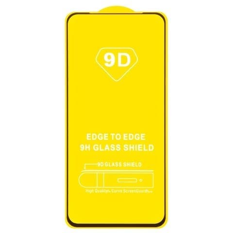 Закаленное защитное стекло Huawei P40 Lite E, Y7p, ART-L28, ART-L29, ART-L29N, черное, Full Glue (клей по всей площади стекла), совместимо с чехлом