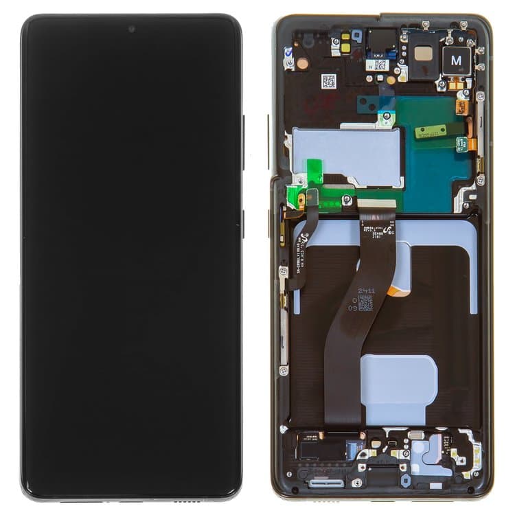 Дисплей Samsung SM-G998 Galaxy S21 Ultra 5G, чорний, Phantom Black | з тачскріном | в передній панелі | Original (PRC) | дисплейный модуль, экран