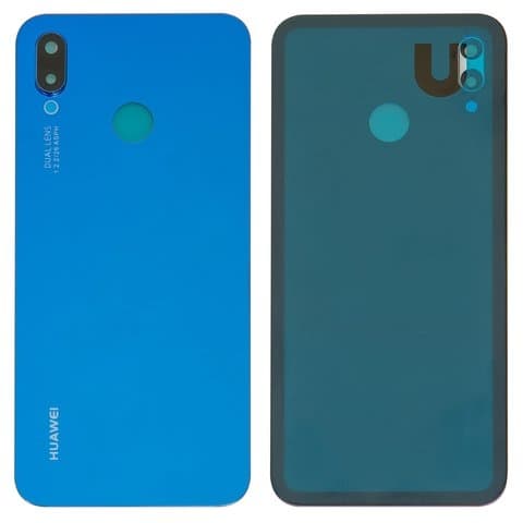 Задняя крышка Huawei P20 Lite, синяя, со стеклом камеры, Original (PRC) | корпус, панель аккумулятора, АКБ, батареи