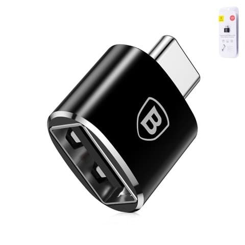 OTG-переходник Baseus, Type-C на USB, чорний, #CATOTG-01