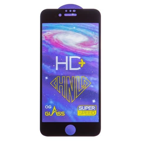 Захисне скло Apple iPhone 6, iPhone 6S, iPhone 7, iPhone 8, iPhone SE 2020, 0.33 мм, сумісне з чохлом, чорне, iNobi, Full Glue, клей на усій поверхні, HD+ | Закаленное защитное стекло