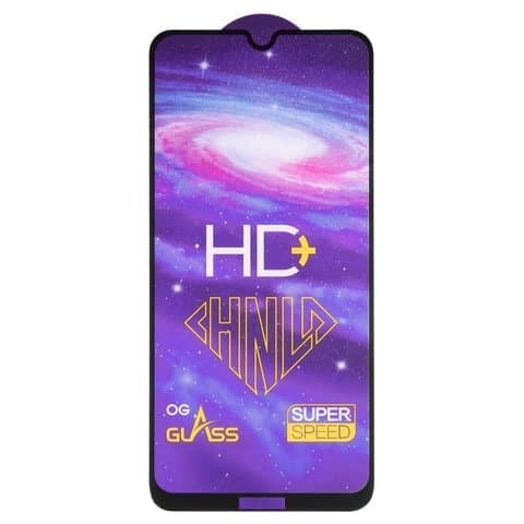 Закаленное защитное стекло Xiaomi Redmi Note 8, M1908C3JH, M1908C3JG, M1908C3JI, 0.2 мм, черное, Full Glue (клей по всей площади стекла), совместимо с чехлом, HD+