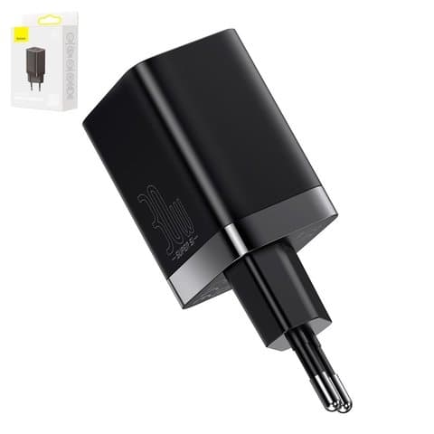 Сетевое зарядное устройство Baseus Super Si Pro, Quick Charge, черное, USB Type-C, USB тип-A, 30 Вт, CCSUPP-E01