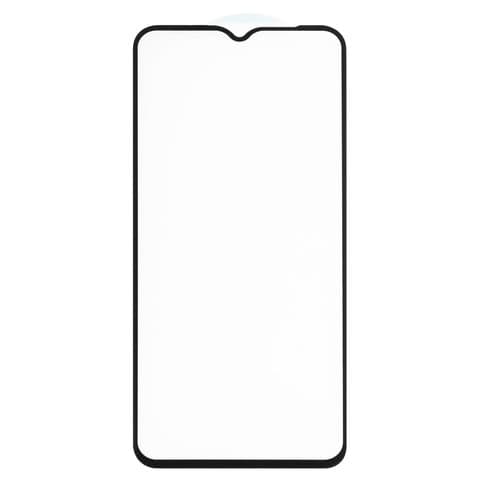 Закаленное защитное стекло Samsung SM-A032 Galaxy A03 Core, черное, 5D, Full Glue (клей по всей площади стекла), совместимо с чехлом
