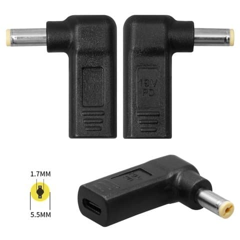 Адаптер зарядки, Power Delivery trigger ноутбуков, 20 B, Type-C, 5.5 мм, d 1.7 мм
