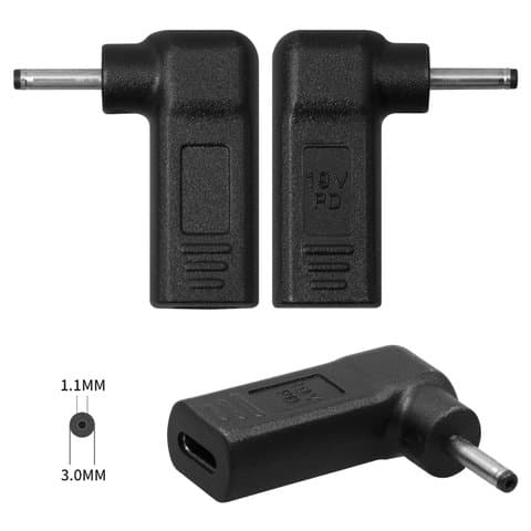 Адаптер зарядки, Power Delivery trigger ноутбуков, 20 B, Type-C, 3.0 мм, d 1.1 мм