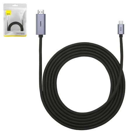 HDMI-Кабель Baseus High Definition Series Graphene, USB тип-C, HDMI, 3 м, 4K, #WKGQ010201