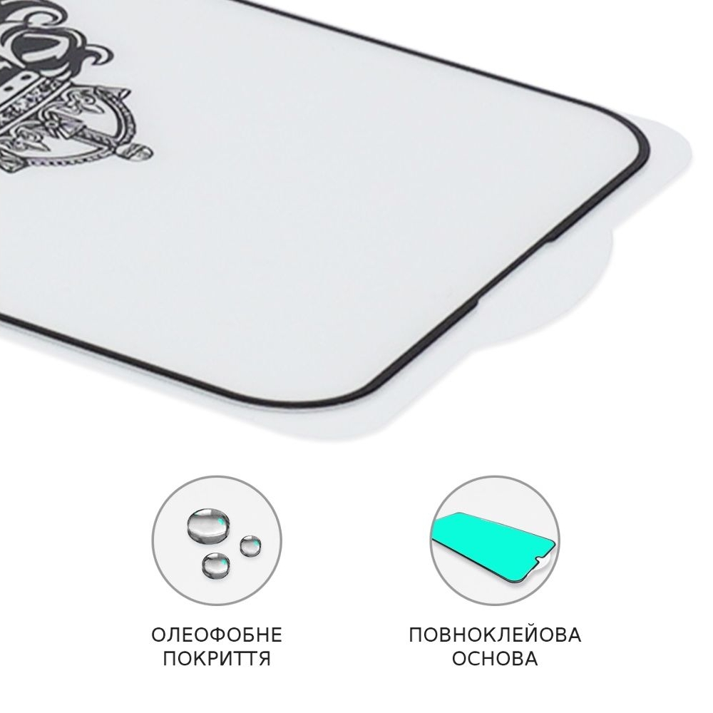 Закаленное защитное стекло Apple iPhone 12, iPhone 12 Pro, черное, Lion, 0.3 мм, 2.5D, Full Glue (клей по всей площади стекла), совместимо с чехлом