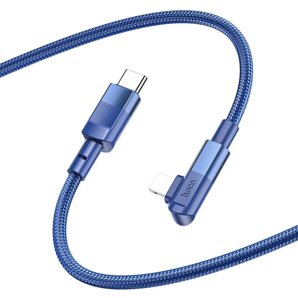 USB-кабель Hoco U108, Type-C на Lightning, 100 Вт, 200 см, синій