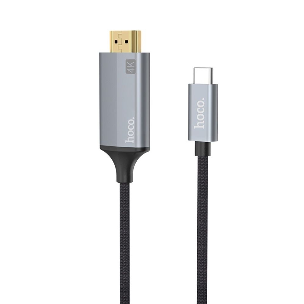 Адаптер-переходник Hoco UA13, Type-C на HDMI, 4K, 180 см, сірий | HDMI-кабель