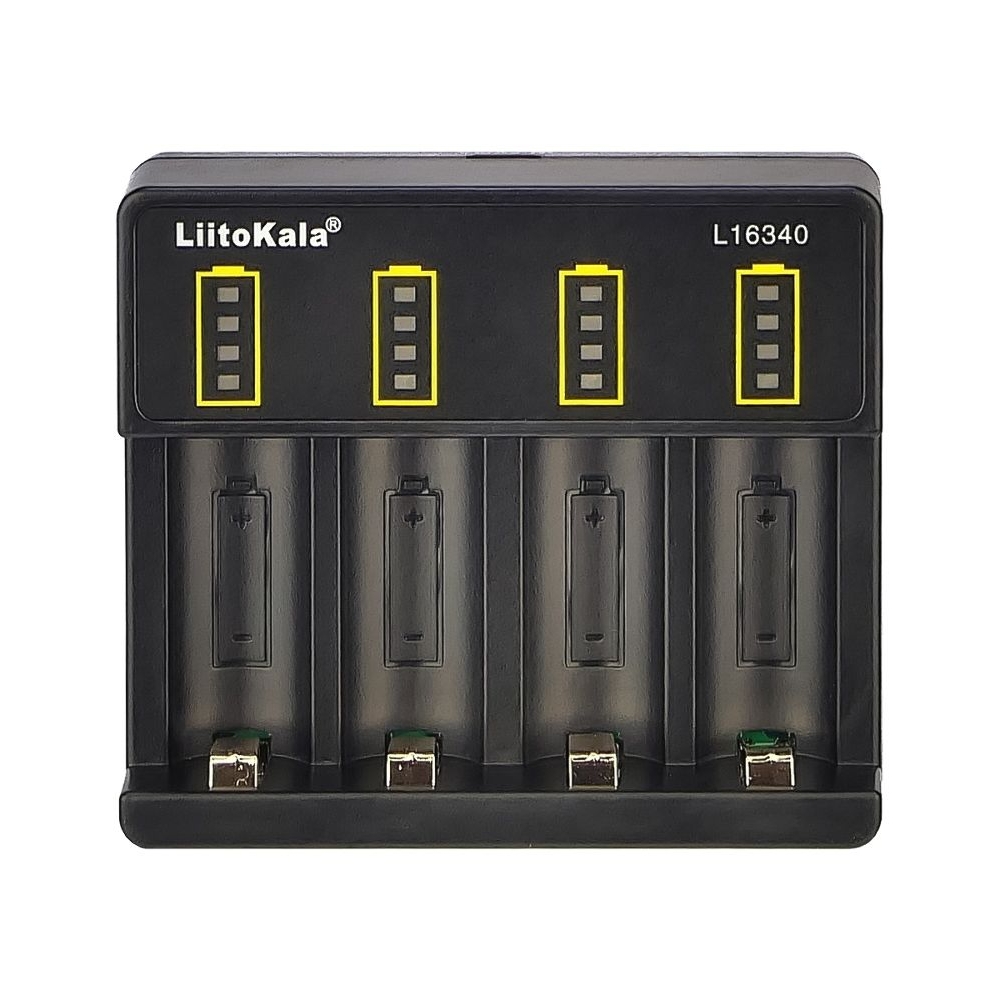 Сетевое зарядное устройство с тестером LiitoKala Lii-L16340, для аккумуляторов 16340 (CR123A), 4 слота