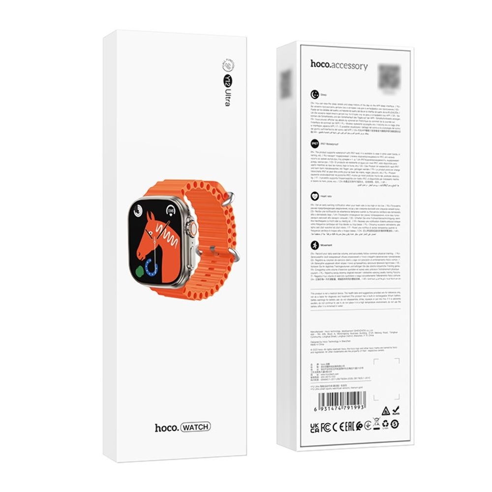Смарт часы Hoco Y12 Ultra, золотистые