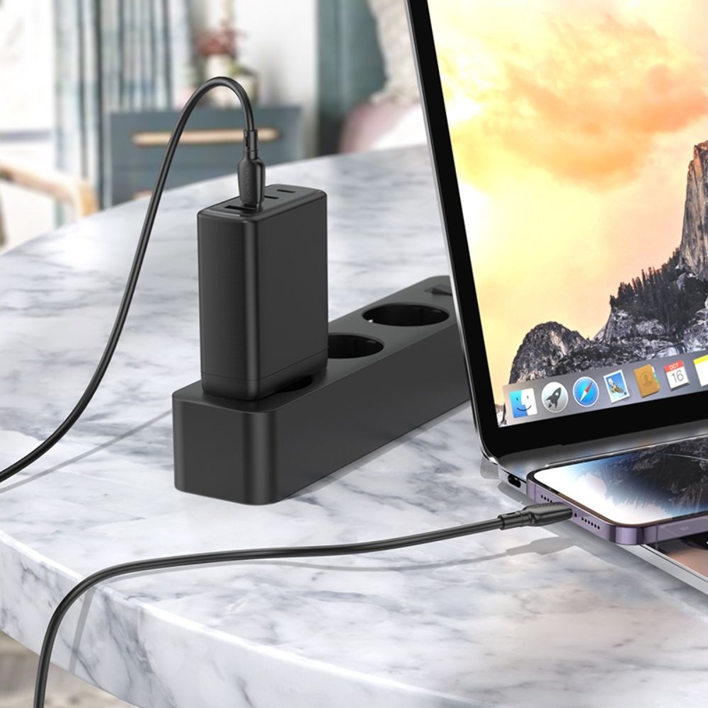 USB-кабель Borofone BX93, Type-C на Lightning, 100 см, чорний