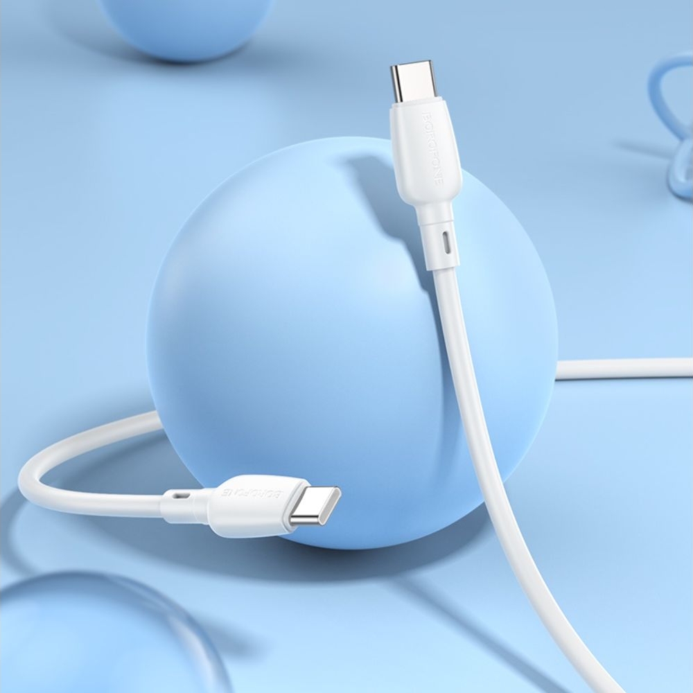 USB-кабель Borofone BX93, Type-C на Type-C, Power Delivery (60 Вт), 100 см, білий