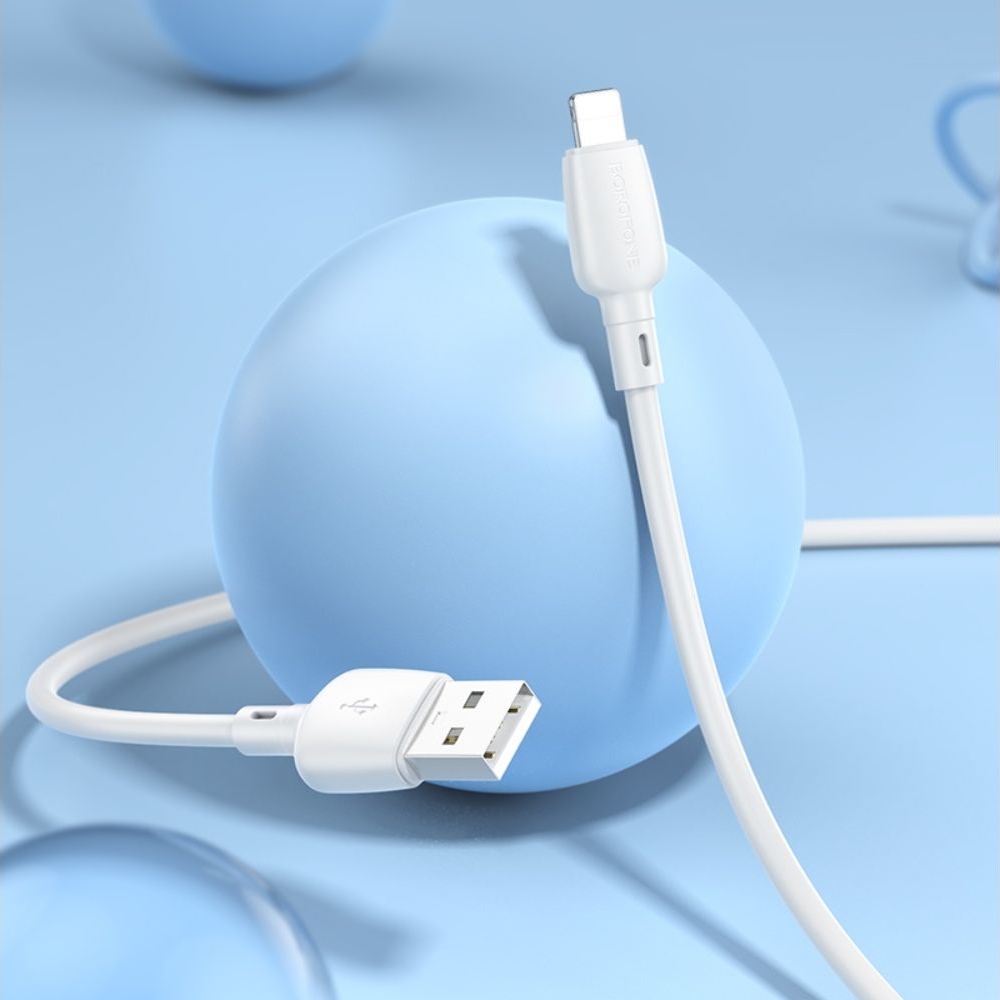 USB-кабель Borofone BX93, USB на Lightning, 100 см, білий