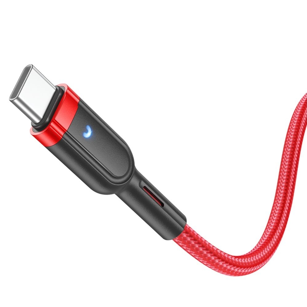 USB-кабель Hoco U117, Type-C на Type-C, Power Delivery (60 Вт), 120 см, красный