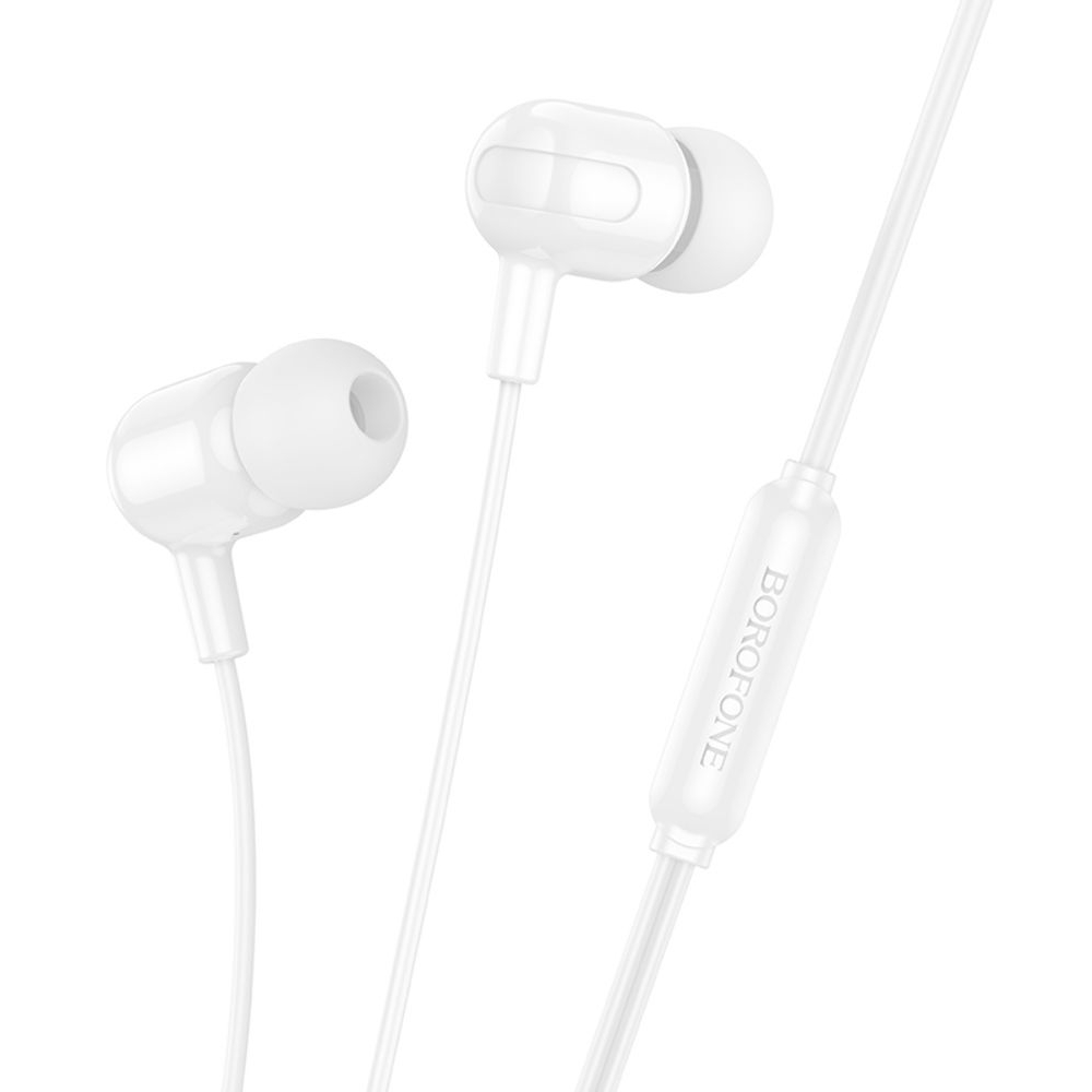 Наушники проводные вакуумные Borofone BM84, с микрофоном, Jack 3.5, белые