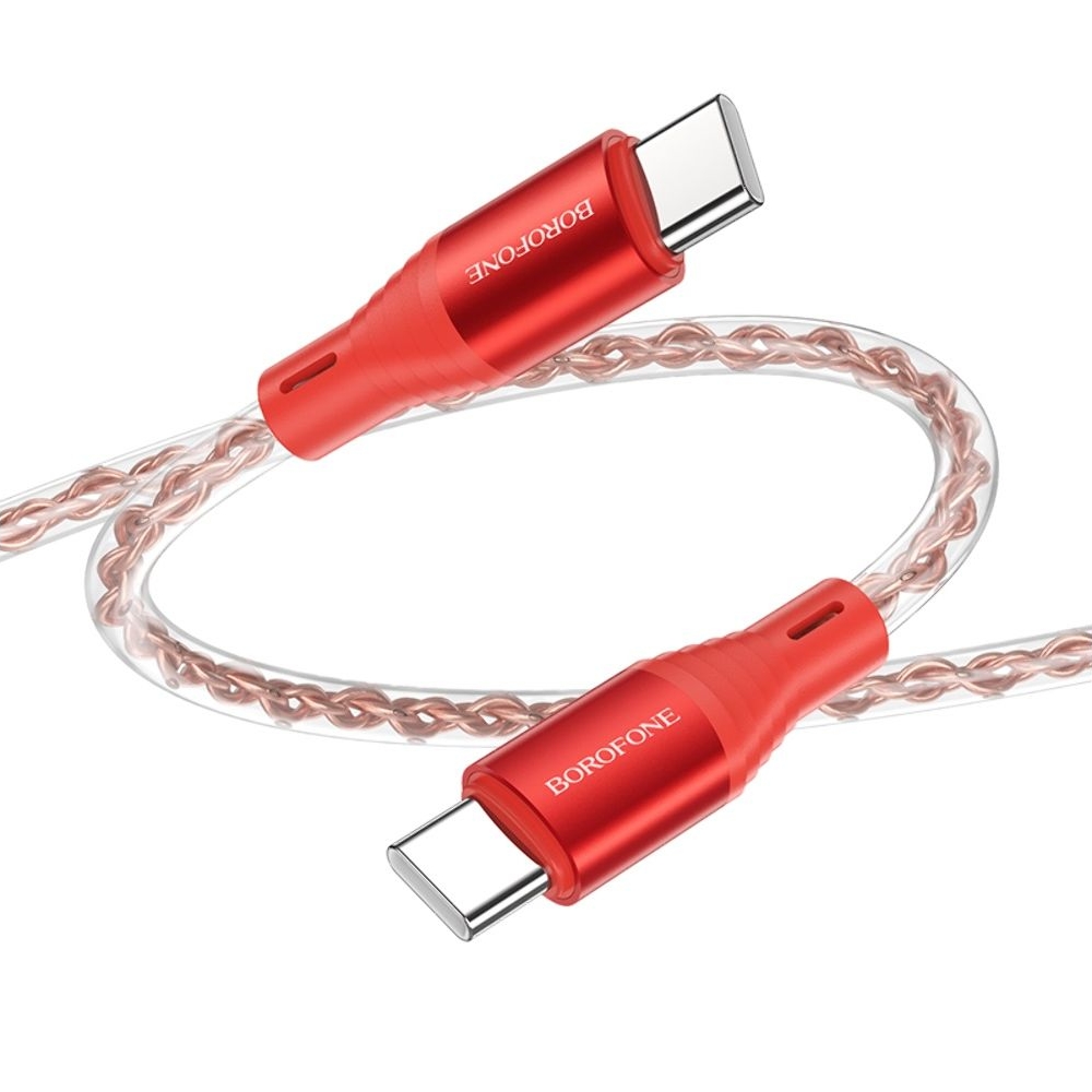 USB-кабель Borofone BX96, Type-C на Type-C, Power Delivery (60 Вт), 100 см, красный