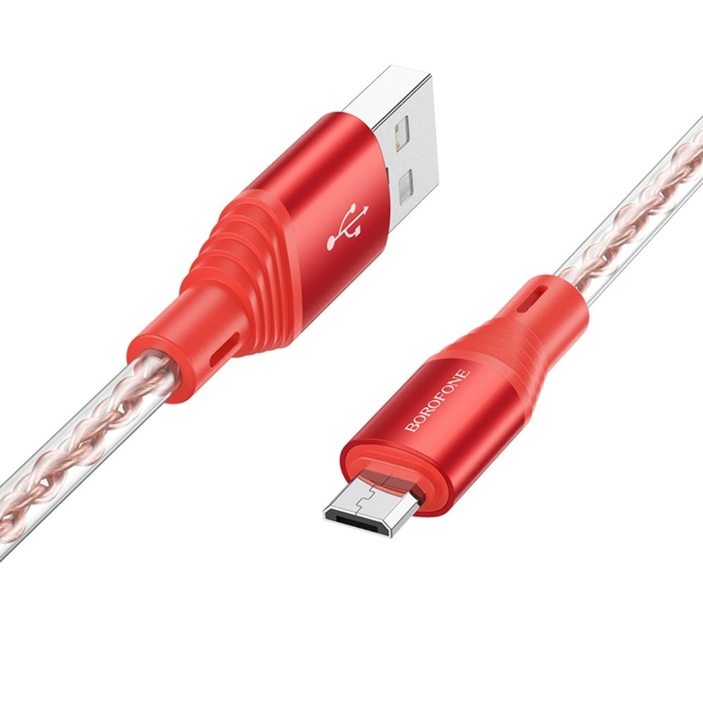 USB-кабель Borofone BX96, MicroUSB, 100 см, красный