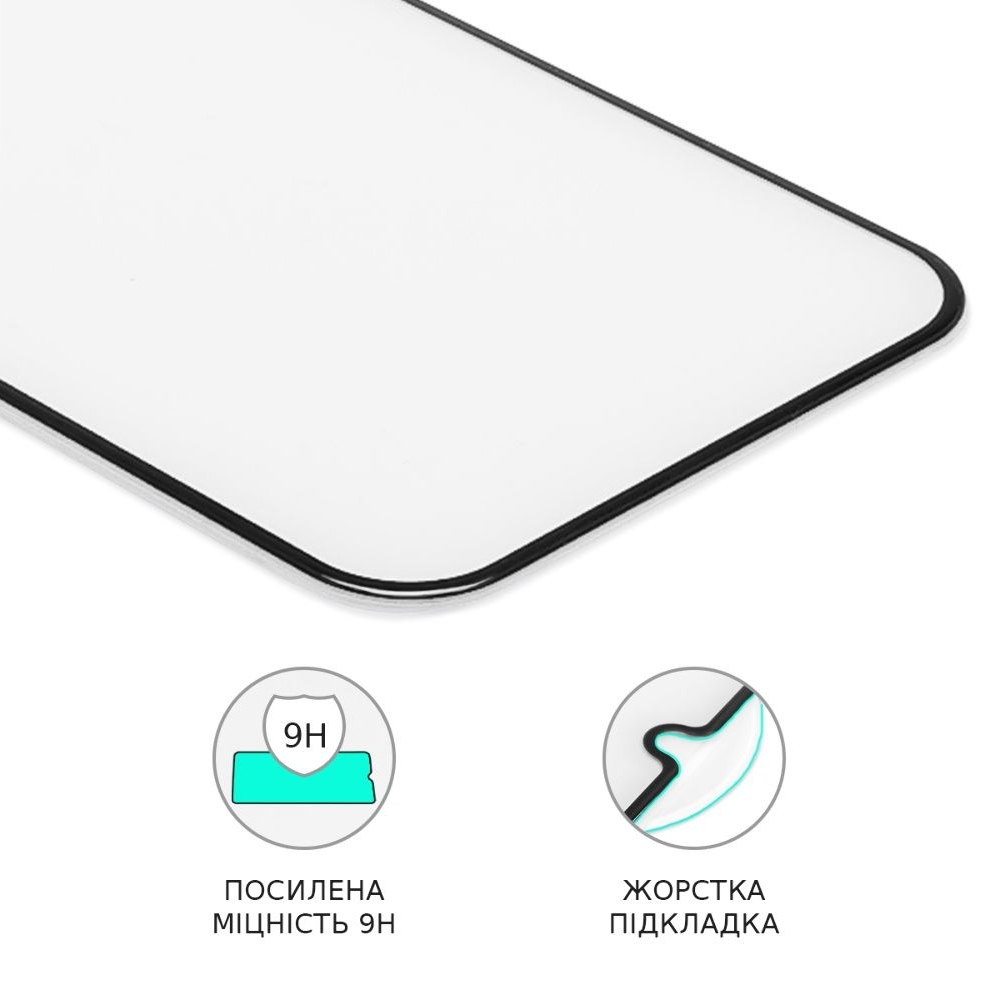 Закаленное защитное стекло Apple iPhone 15 Pro, черное, Люкс, 0.3 мм, 4D ARC, совместимо с чехлом