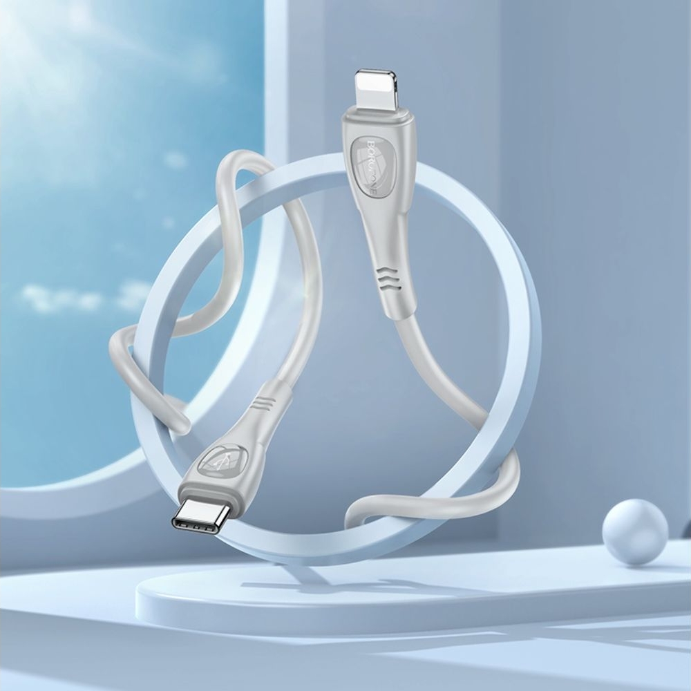 USB-кабель Borofone BX98, Type-C на Lightning, 27 Вт, 100 см, сірий