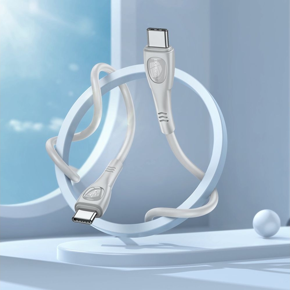 USB-кабель Borofone BX98, Type-C на Type-C, PD, 60 Вт, 100 см, сірий