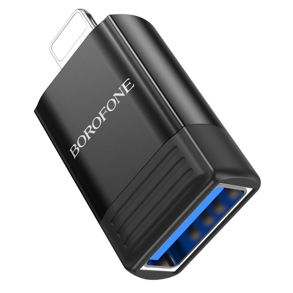 Адаптер переходник Borofone BV18, Lightning на USB 2.0, чорний