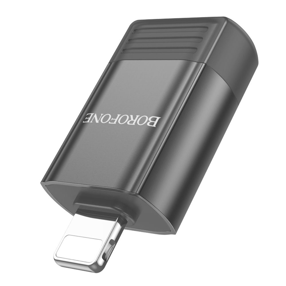 Адаптер переходник Borofone BV18, Lightning на USB 2.0, чорний