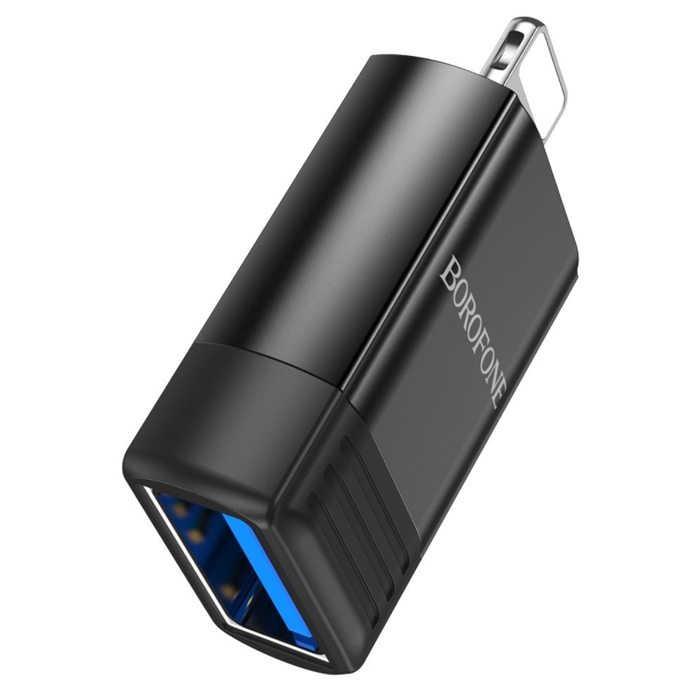 Адаптер переходник Borofone BV18, Lightning на USB 2.0, чорний