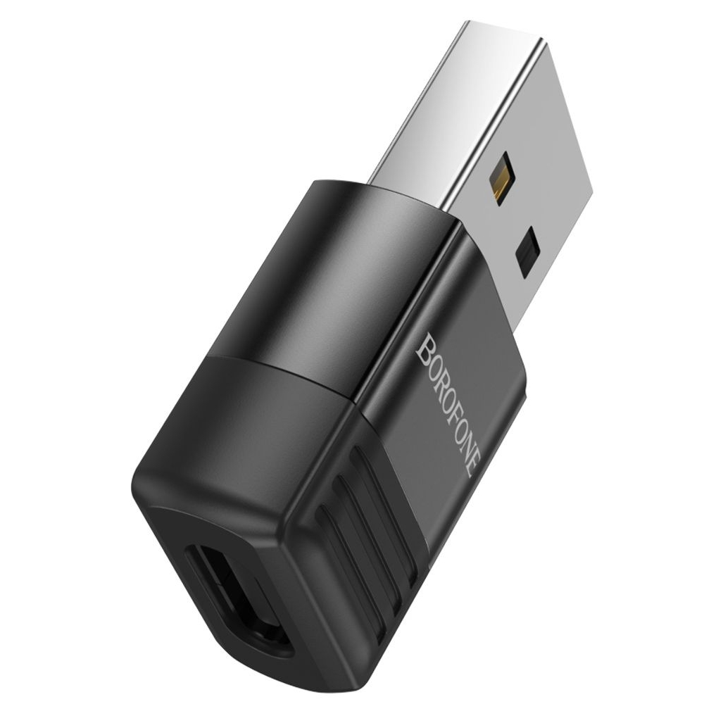 Адаптер переходник Borofone BV18, Type-C на USB 2.0, чорний