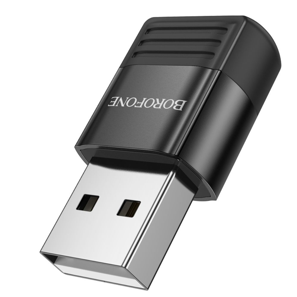 Адаптер переходник Borofone BV18, Type-C на USB 2.0, чорний