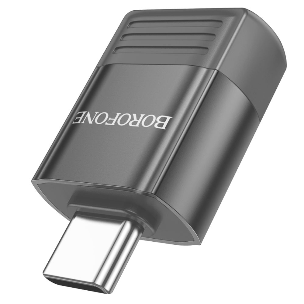 Адаптер переходник Borofone BV18, Type-C на USB 3.0, чорний