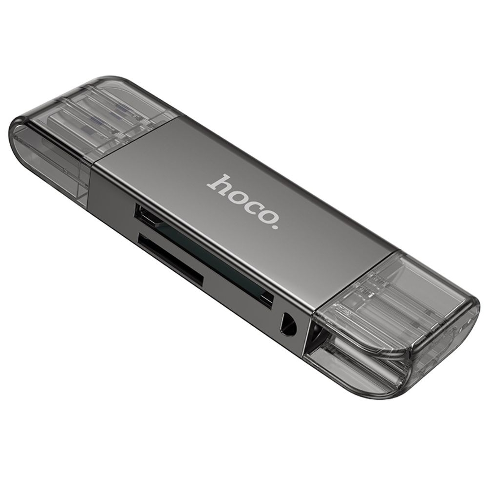 Адаптер переходник Hoco HB39, USB, Type-C, 3.0, сірий