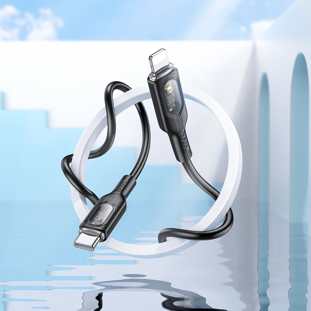 USB-кабель Hoco U120, Type-C на Lightning, 100 см, чорний