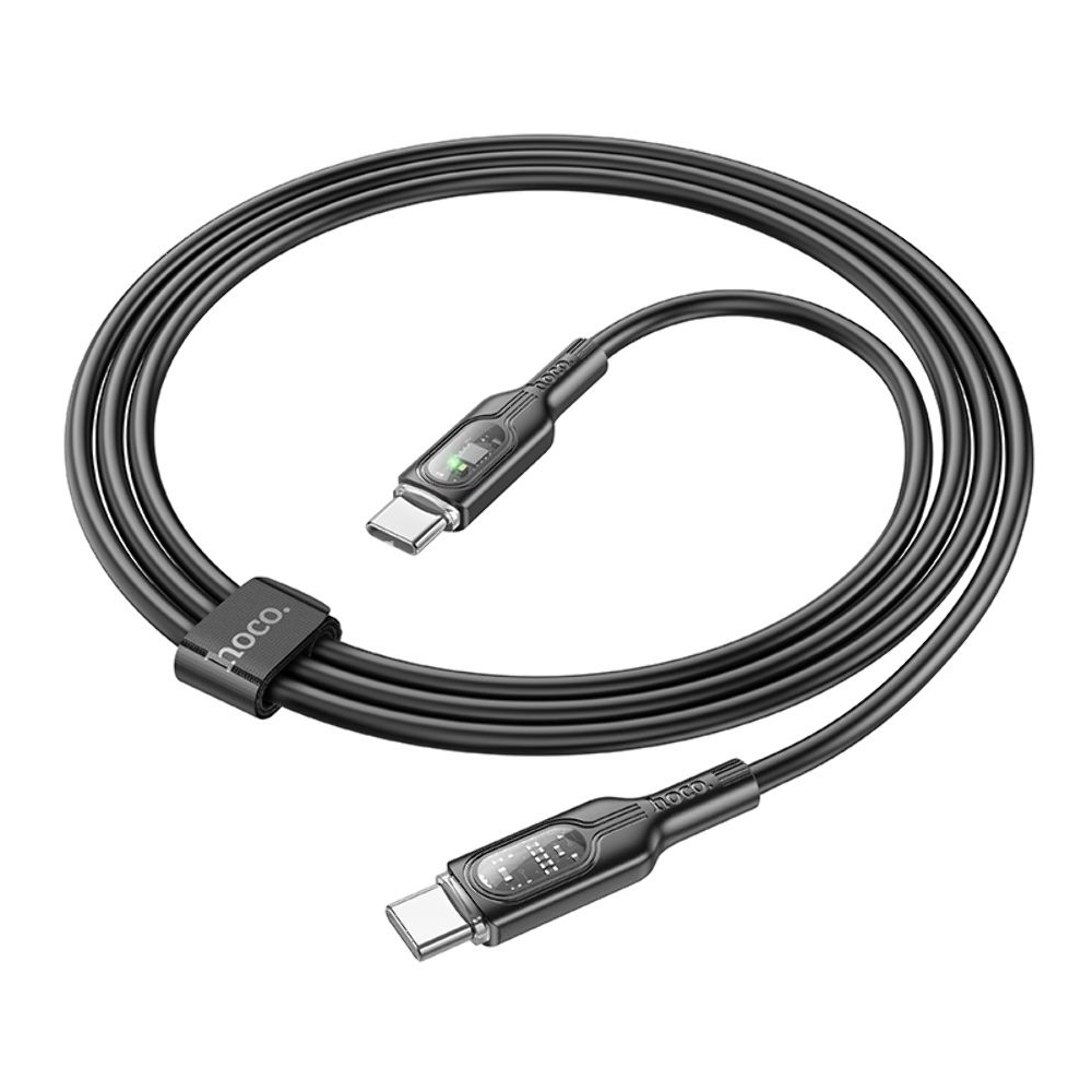 USB-кабель Hoco U120, Type-C на Type-C, Power Delivery (60 Вт), 100 см, чорний