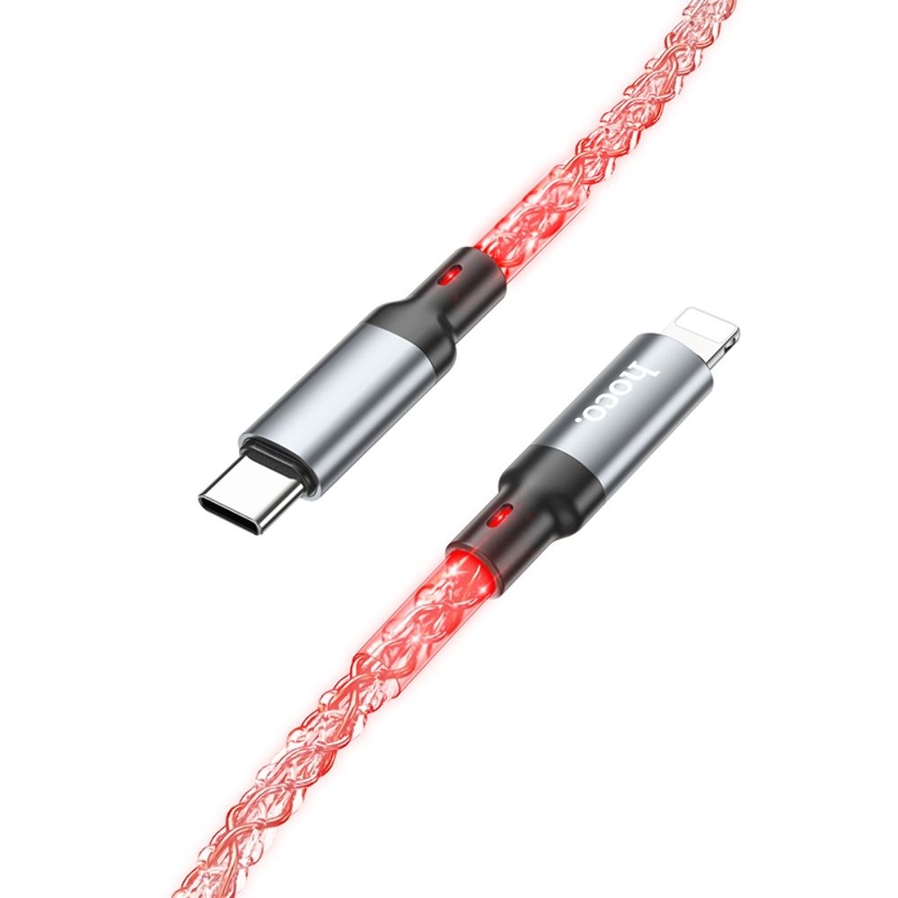 USB-кабель, Type-C на Lightning Hoco U112, 100 см, сірий
