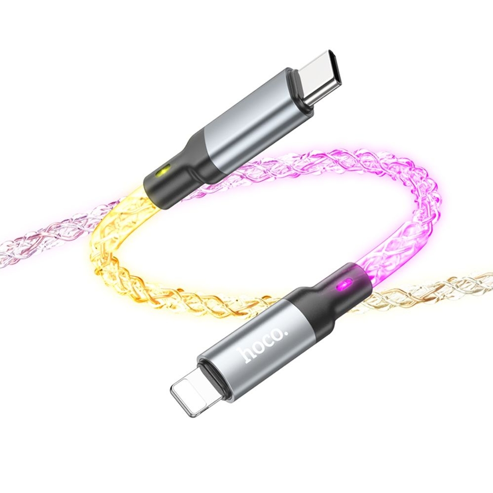 USB-кабель, Type-C на Lightning Hoco U112, 100 см, сірий