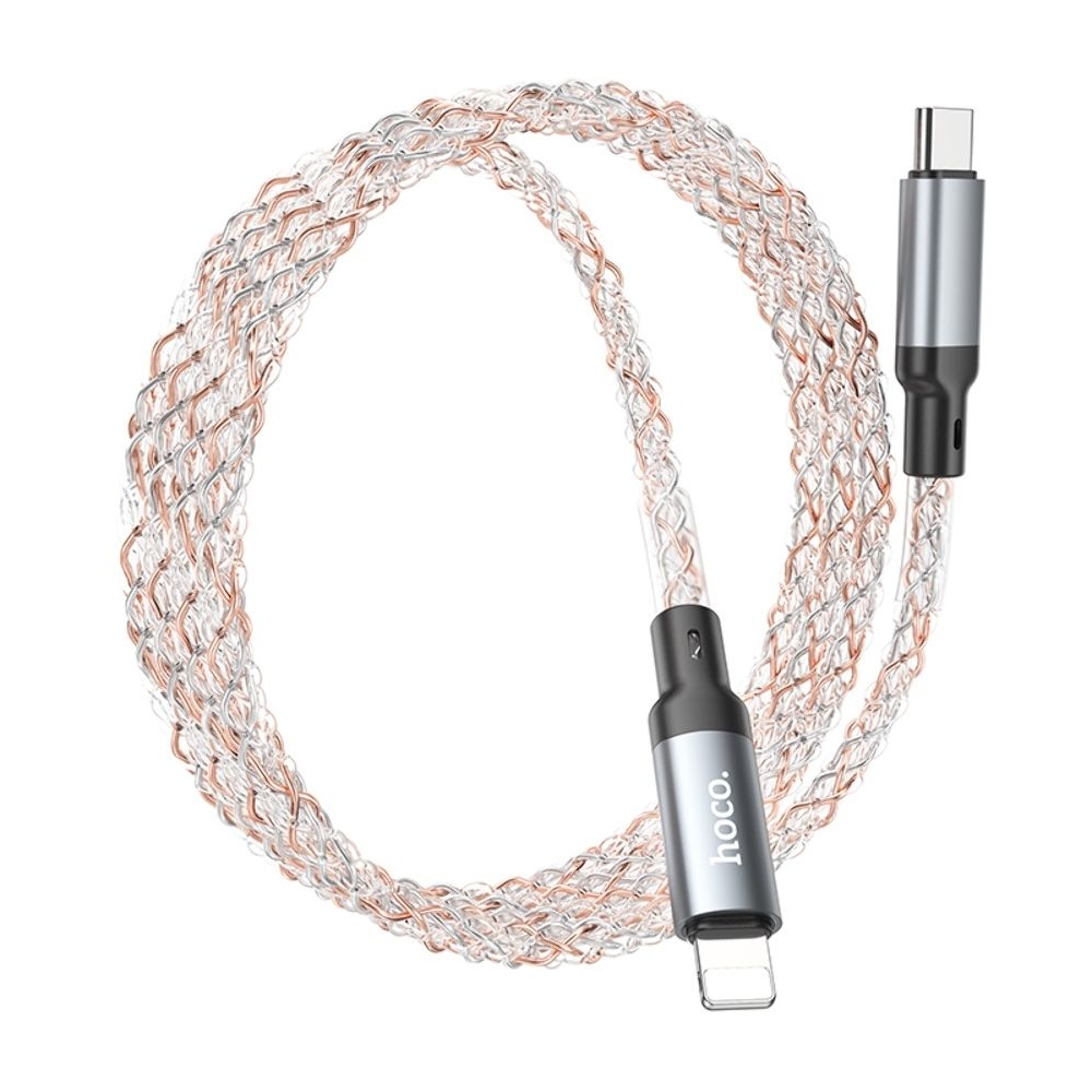 USB-кабель, Type-C на Lightning Hoco U112, 100 см, сірий