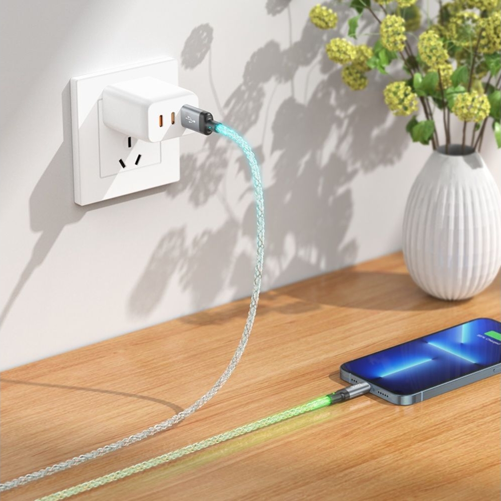 USB-кабель, USB на Lightning Hoco U112 2.4A, 100 см, сірий