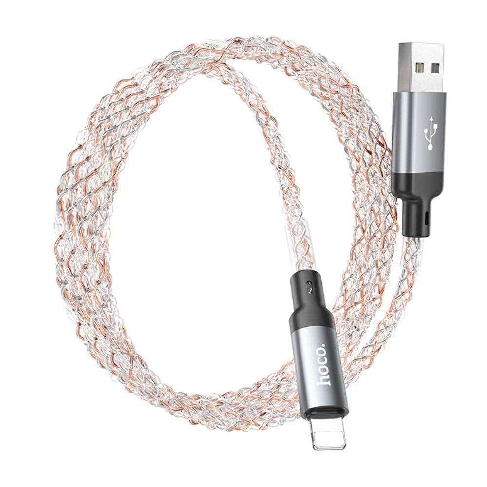 USB-кабель, USB на Lightning Hoco U112 2.4A, 100 см, сірий