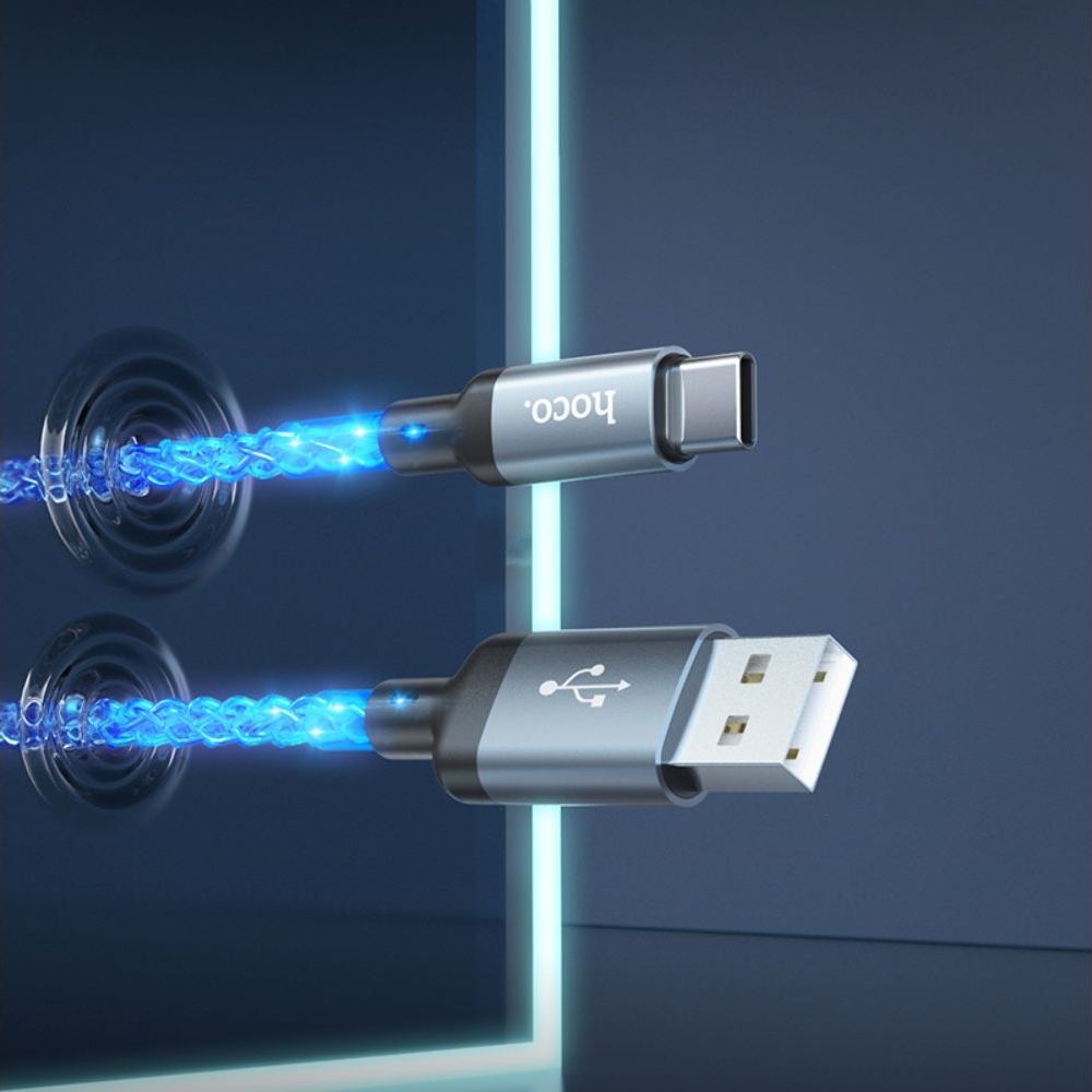 USB-кабель, Type-C Hoco U112 3A, 100 см, сірий