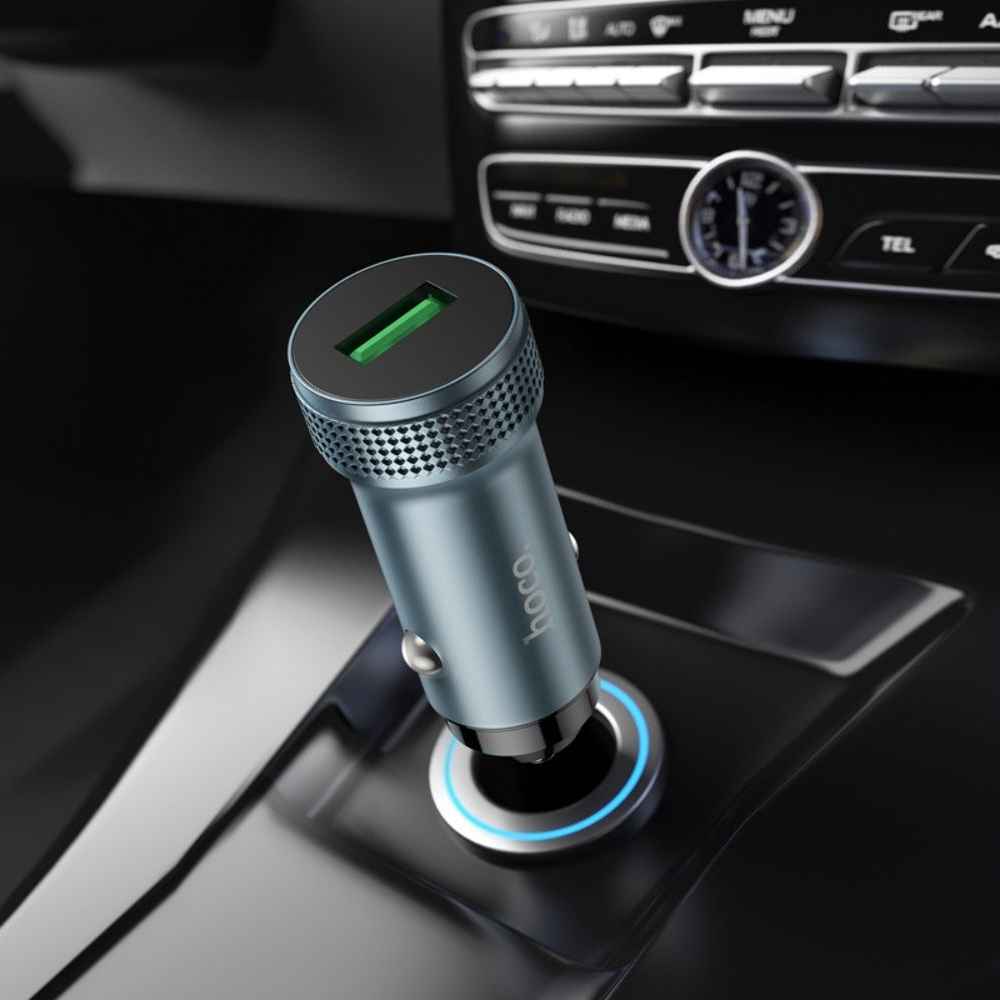 Автомобильний зарядний пристрій Hoco Z49A, USB, Quick Charge 3.0, серое | зарядка, зарядное устройство